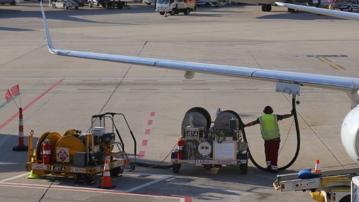 Picture of airplane refueling